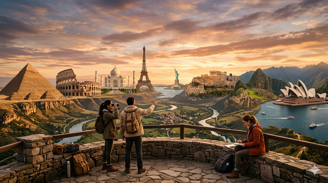 Iconic white-domed blue-roofed churches of Santorini, Greece, above the Aegean Sea